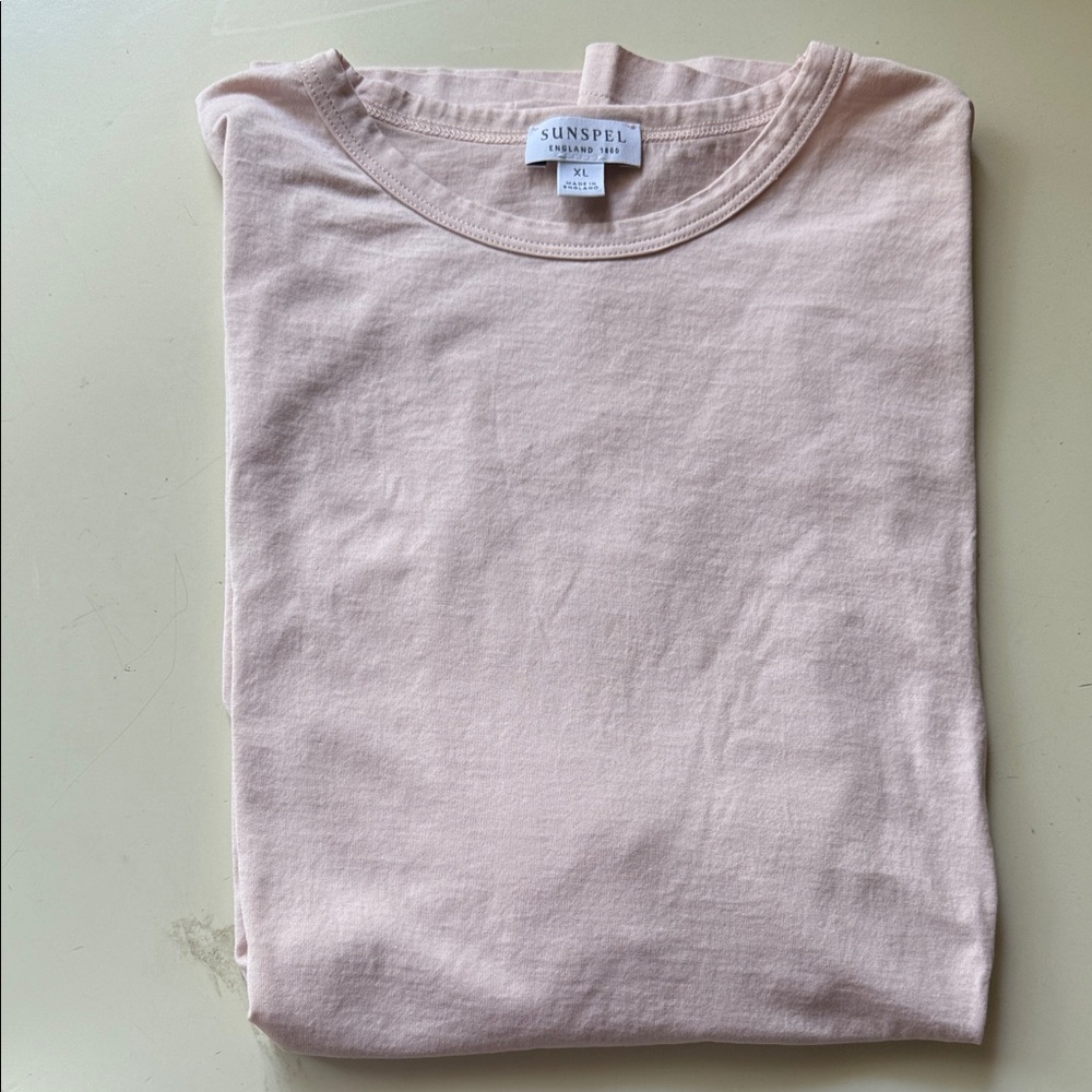 Sunspel Men's Light Pink Tee